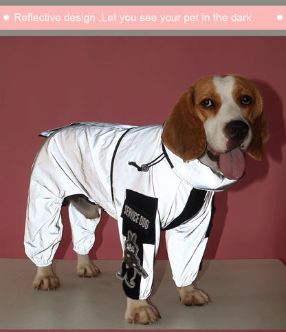 Outdoor Large Dog Reflective Raincoat