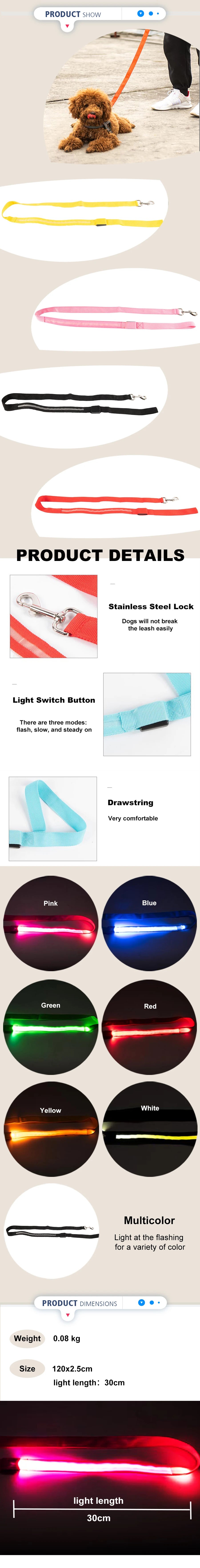 Luminous LED Light Up Dog Leash