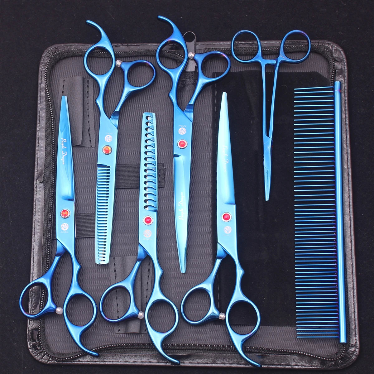 Purple Dragon Pet Scissors 7'' Stainless Dog Grooming Kit