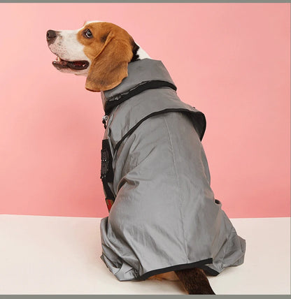 Outdoor Large Dog Reflective Raincoat