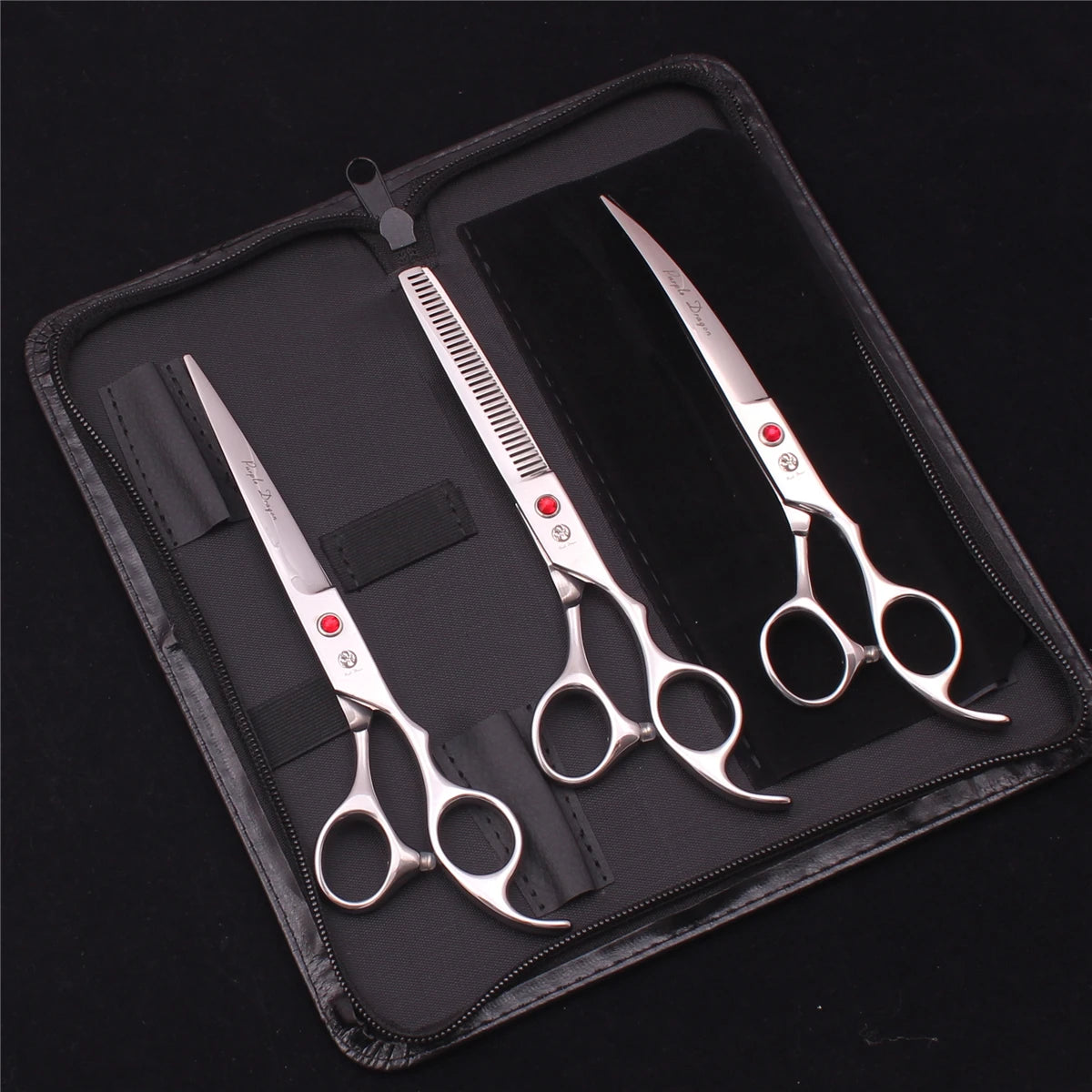 Purple Dragon Pet Scissors 7'' Stainless Dog Grooming Kit