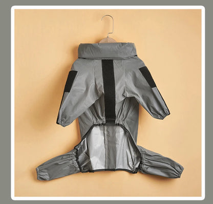 Outdoor Large Dog Reflective Raincoat