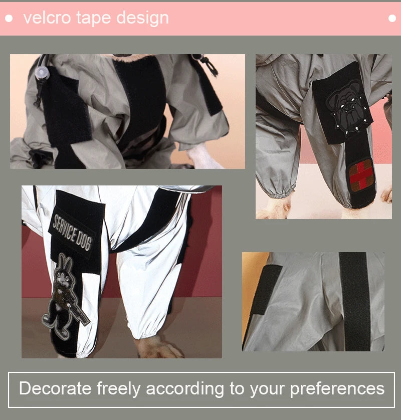 Outdoor Large Dog Reflective Raincoat