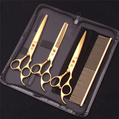 Purple Dragon Pet Scissors 7'' Stainless Dog Grooming Kit