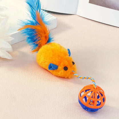 Stuffed Mouse with A String Sounding Bell for Cats