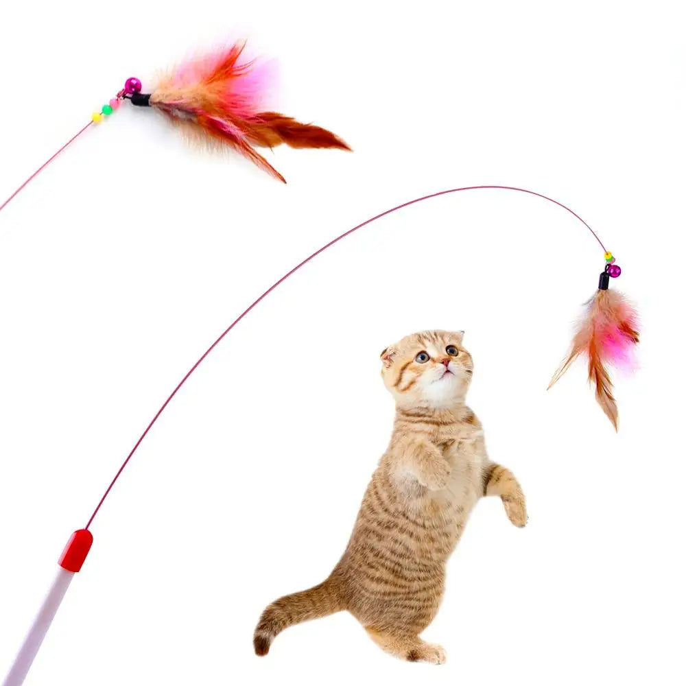 Funny Cat Stick with Feather Bell